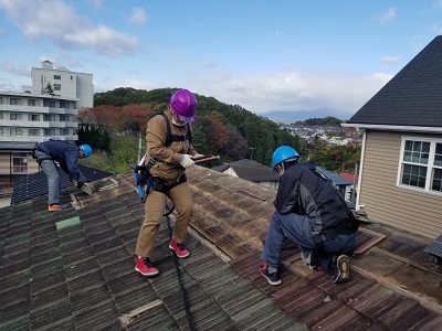 セメントが瓦撤去