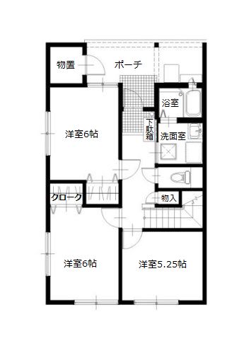 集合住宅　1階間取り